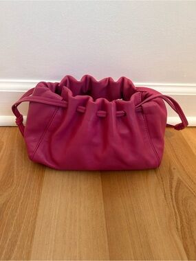 Mansur Gavriel Mini Bloom Drawstring Bag- Pink Leather (dolly)